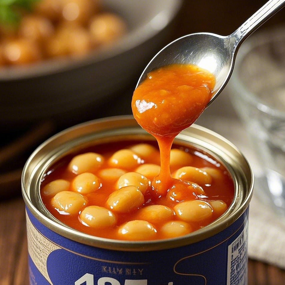 Perfección Rica en Proteínas Frijoles al Horno en Salsa de Tomate