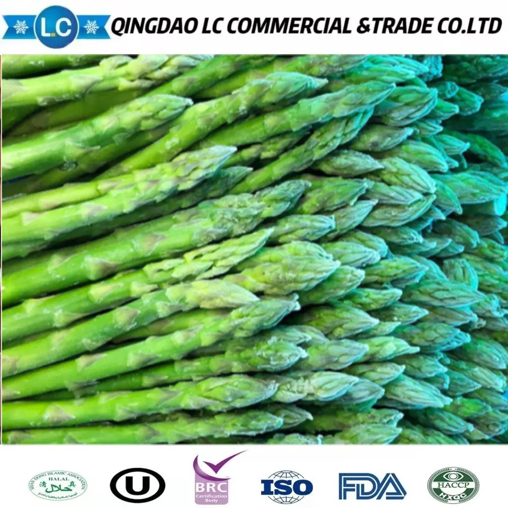 Espárragos verdes enteros congelados IQF