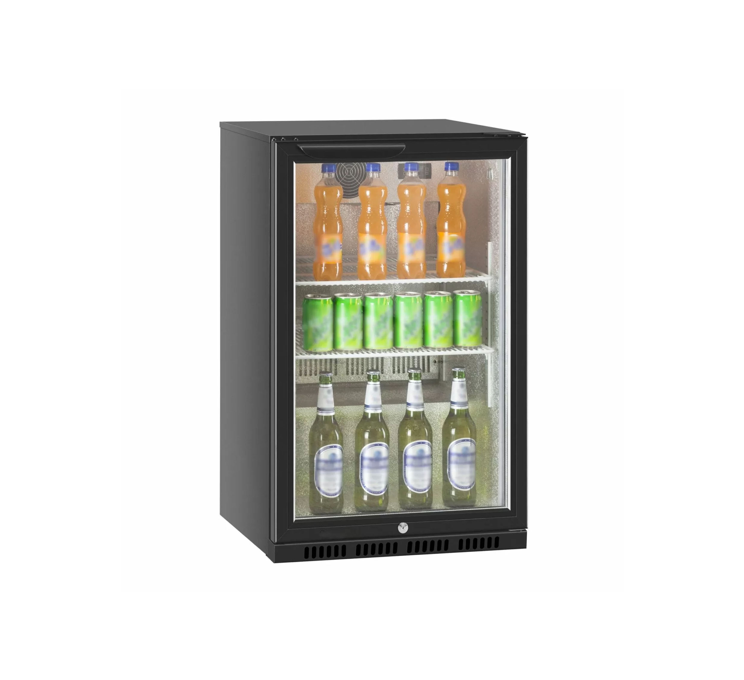 OEM Commercial Double Door Back Bar Cooler Glass Door Beverage Refrigerator with Custom Logo