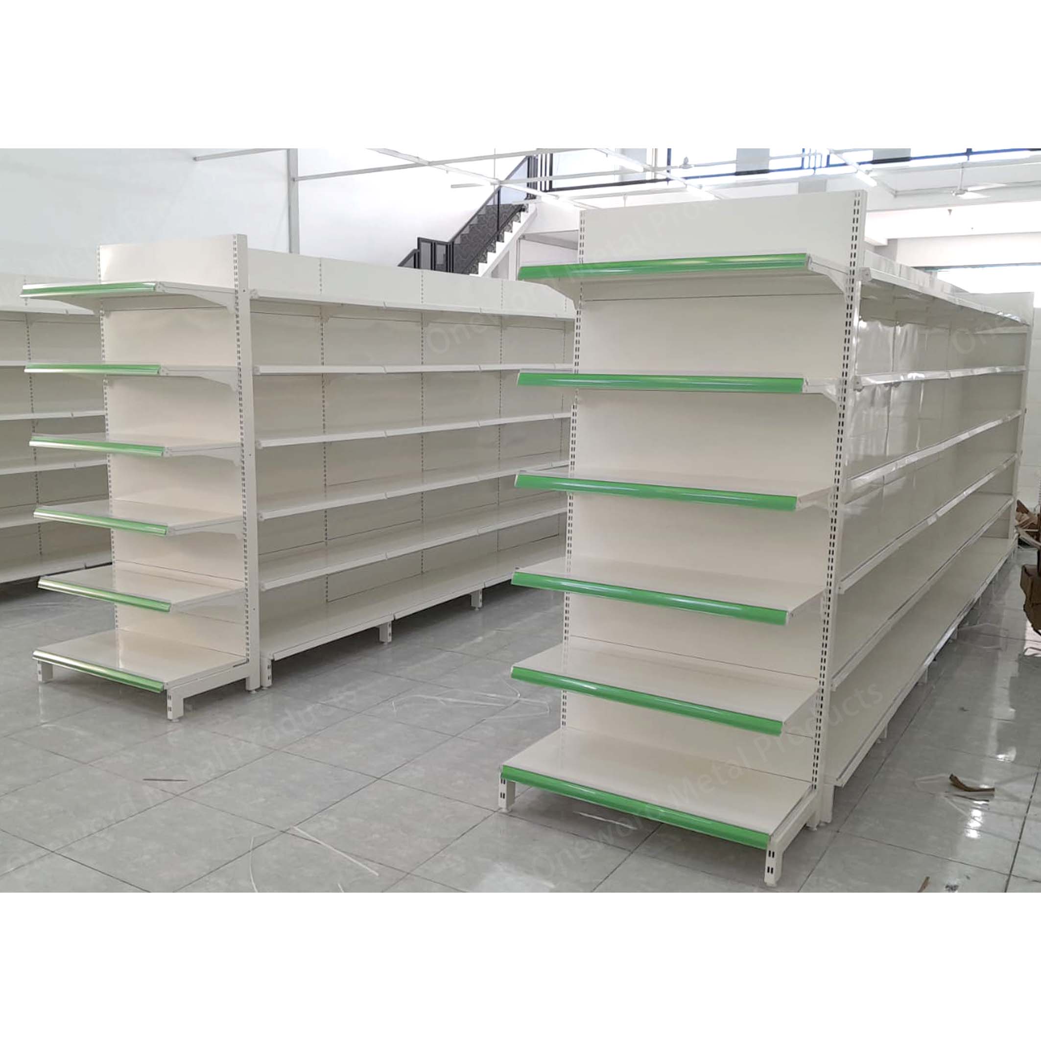 Grocery Store Double-sided Feature and Used Metallic Material Shop Shelves Supermarket Shelf Retail Gondola Shelving