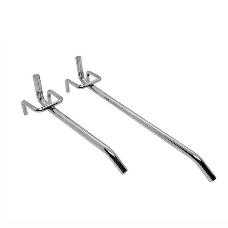 Custom Length Metal Pegboard Hooks, Professional Wall Display Hanging Hooks for Retail Shop and Garage Storage Kit