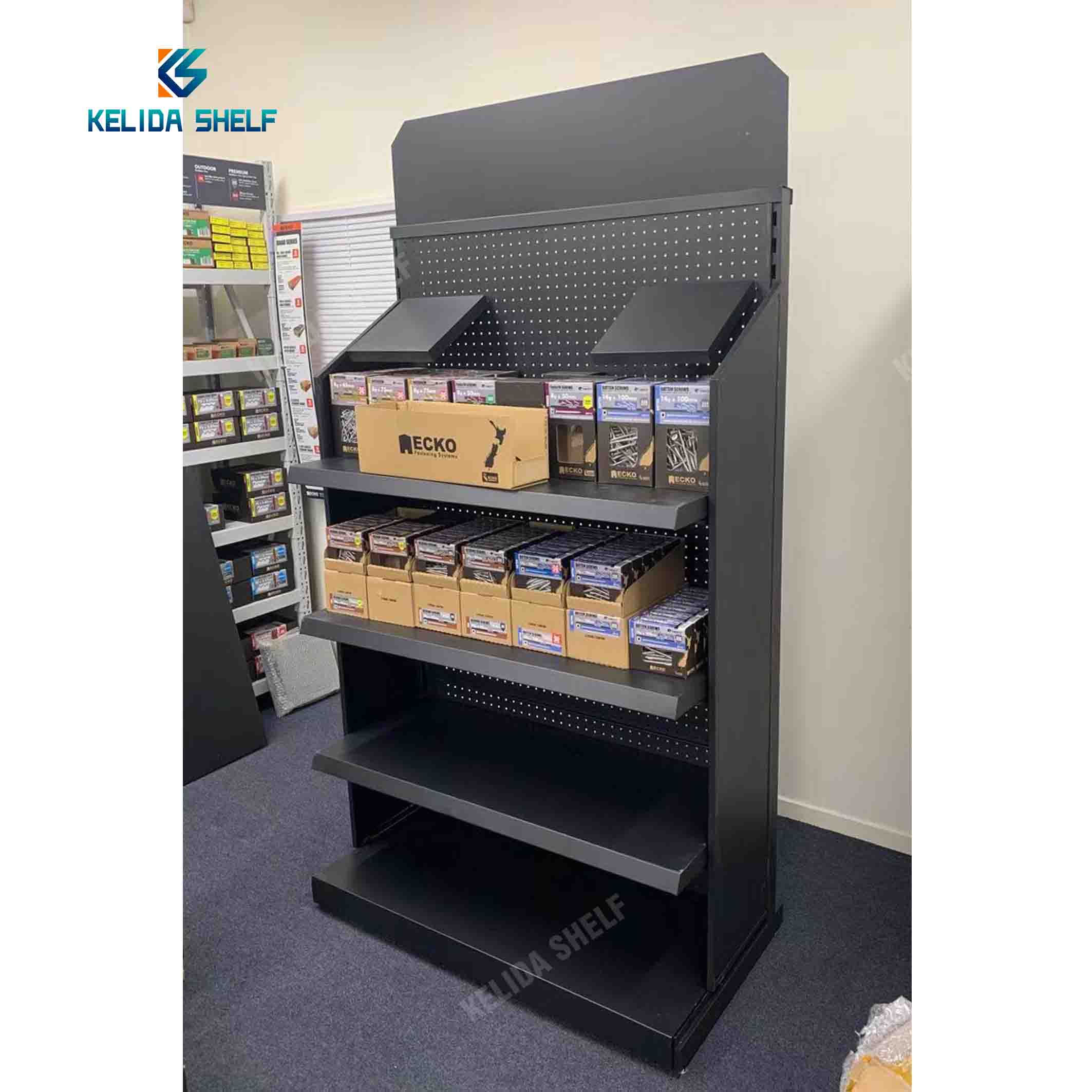 Wholesale Perforated Sheet Metal Display Auto Parts Display Rack