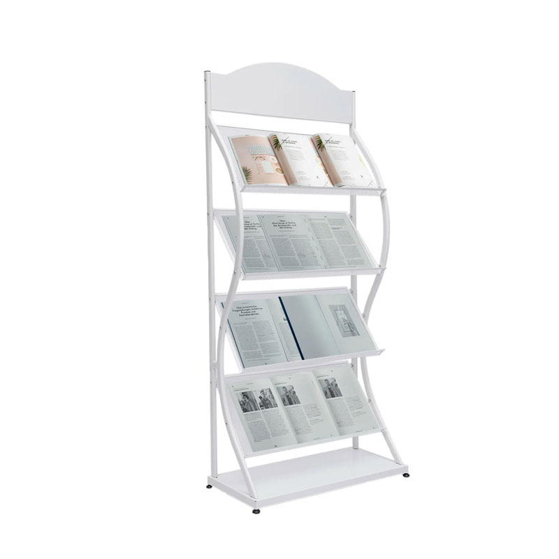 OEM Custom Floor Standing Metal Magazine Rack Multi Pocket Brochure Display Stand Factory Direct Supply
