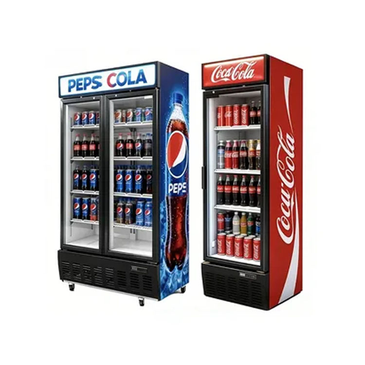 Upright Glass Door Beverage Refrigerator Display Cooler for Cola Drinks Supermarket Convenience Store