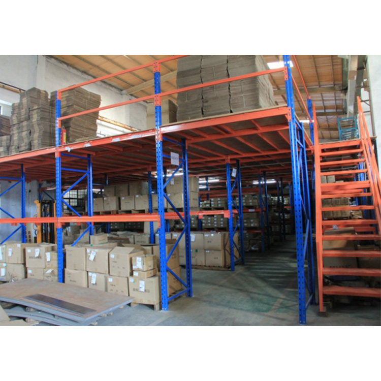 Mezzanine Floor System for Warehouse Storage with Multi-Level Racking Design