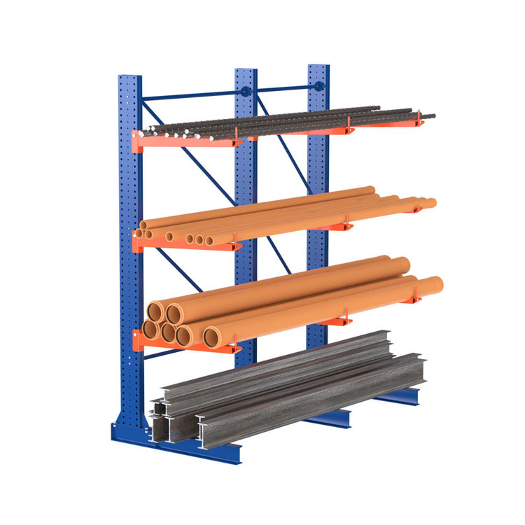 Galvanized Double Side Cantilever Rack, Outdoor & Indoor Heavy Duty Racking for PVC Pipes, Lumber, and Metal Bars