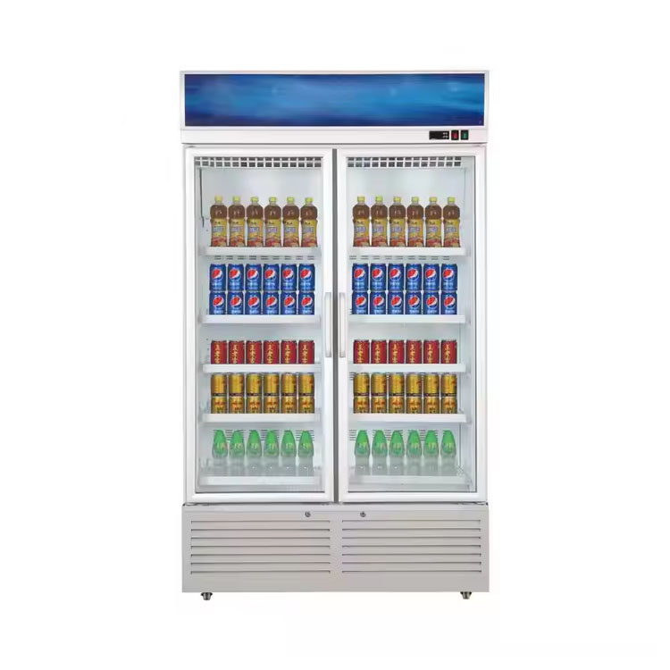 Upright Glass Door Beverage Refrigerator Display Cooler for Supermarket Convenience Store Drinks