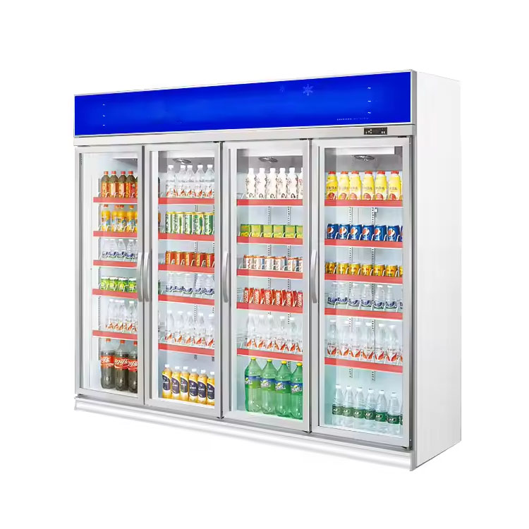 Commercial Upright Multi Deck Beverage Cooler Supermarket Multi Style Refrigerator Showcase