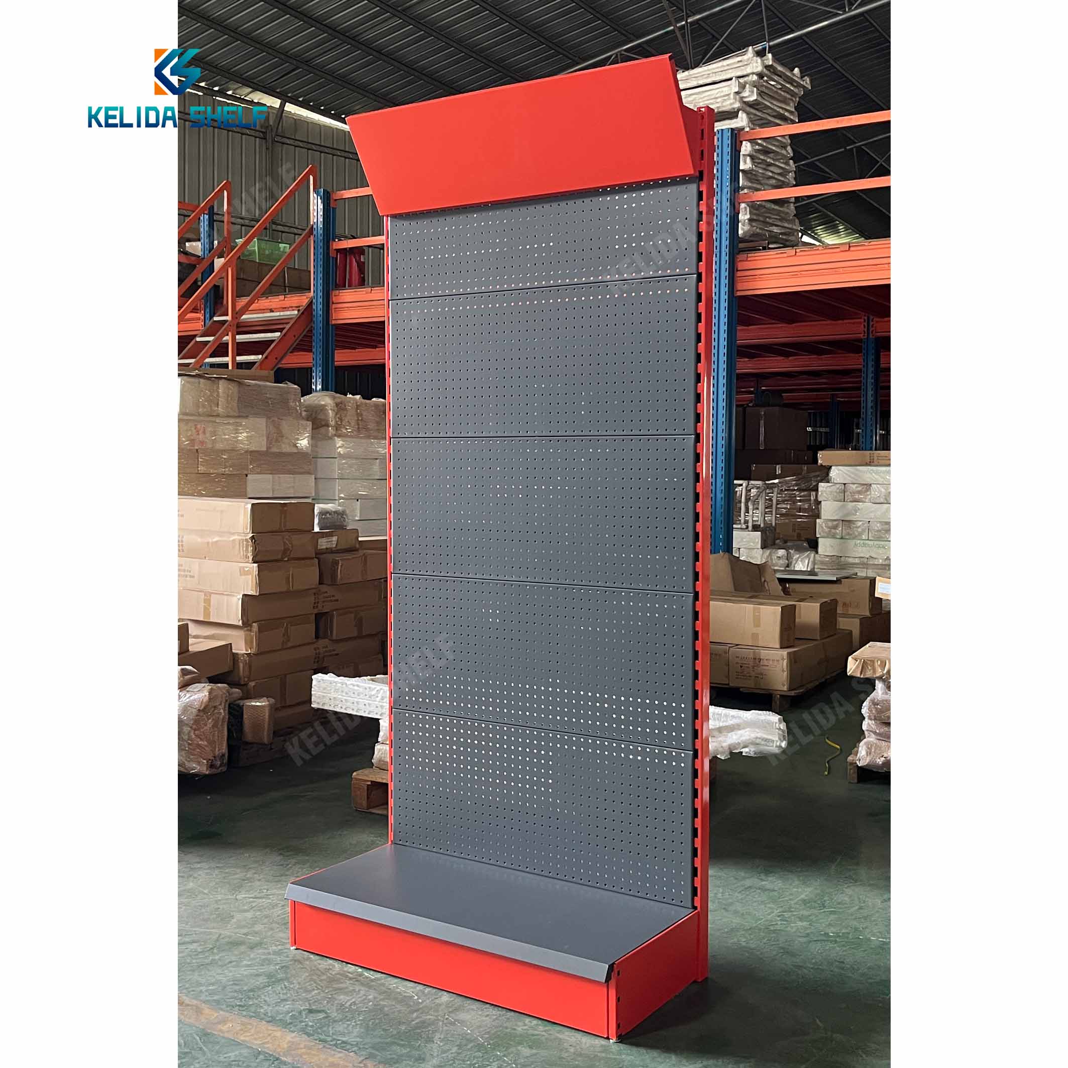 Retail Metal Pegboard Display Rack with Peg Hooks Rotating Perforated Panel Stand for Mobile Accessories