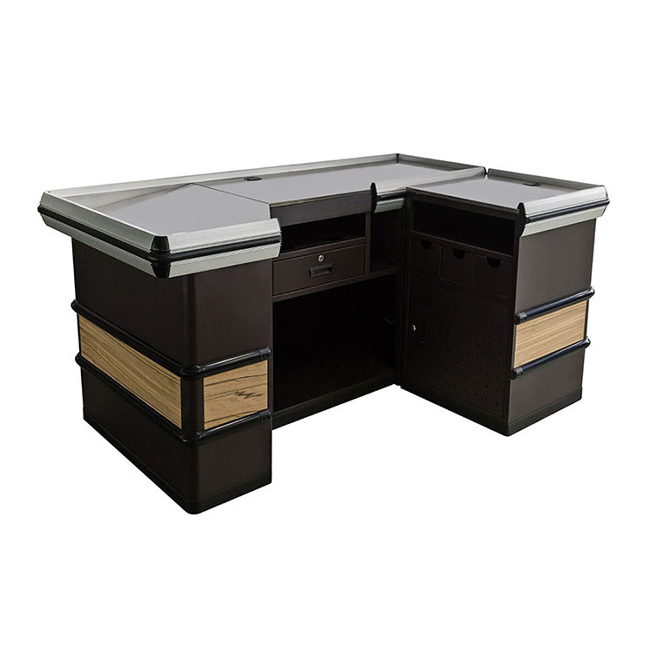 Checkout Counter Boutique Best Price Supermarket Equipment Steel Cashier Counter