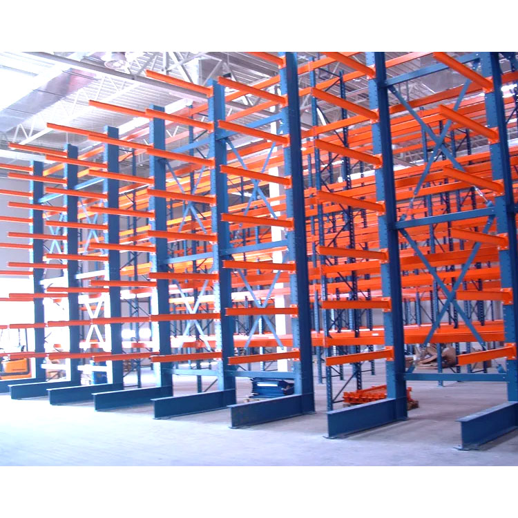Space Saving Double Side Cantilever Rack for Pipe Storage Along Warehouse Walls and Narrow Aisles