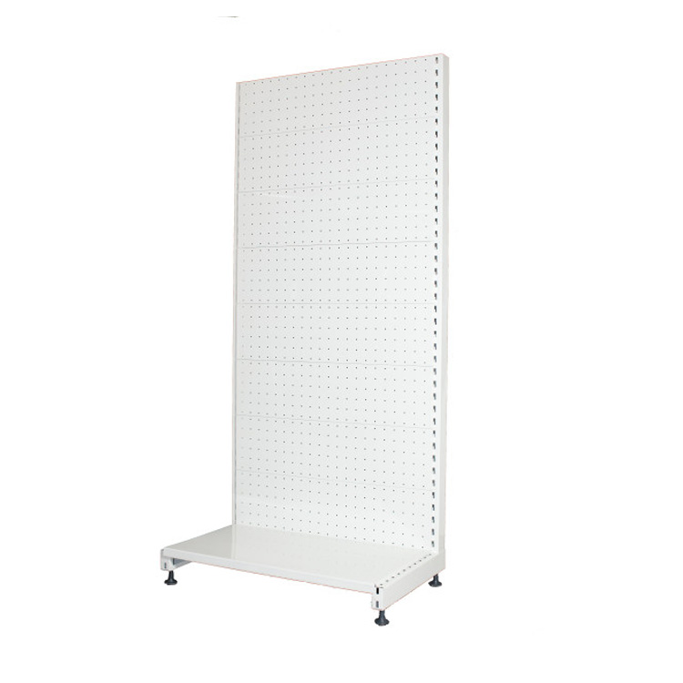 Mobile Metal Pegboard Display Rack with Wheels Floor Standing Multi-Function Retail Store Rack with Hooks