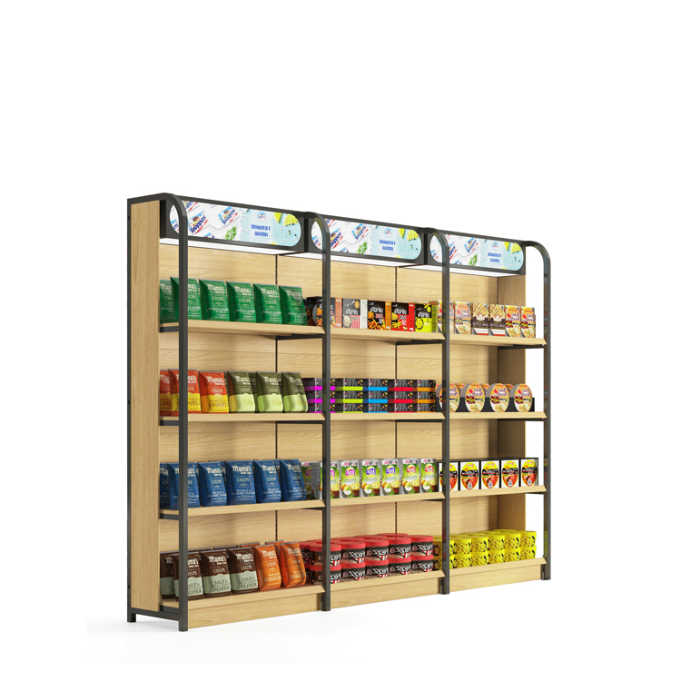 Shop Retail Rack Design Wood Display Shelf for Shops Supermarket