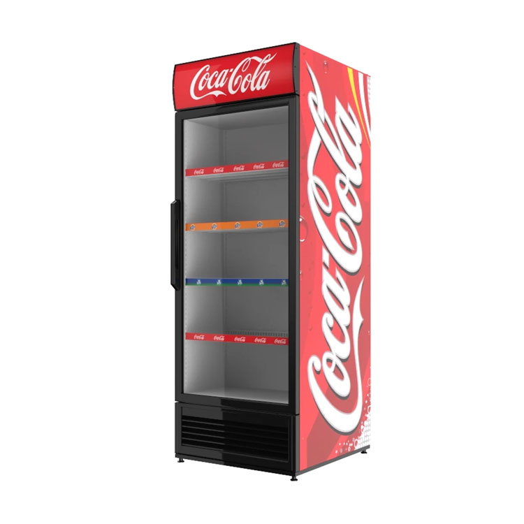 Upright Glass Door Beverage Refrigerator Display Cooler for Cola Drinks Supermarket Convenience Store