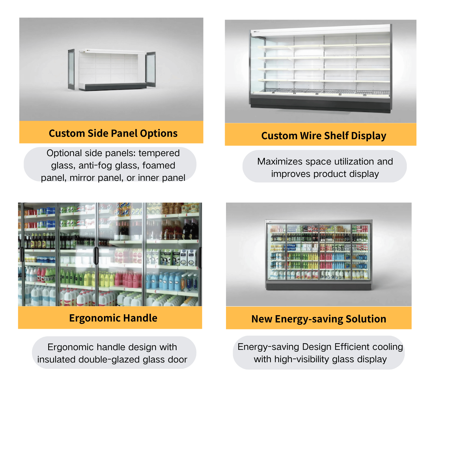 Commercial Refrigerated Showcase Glass Details