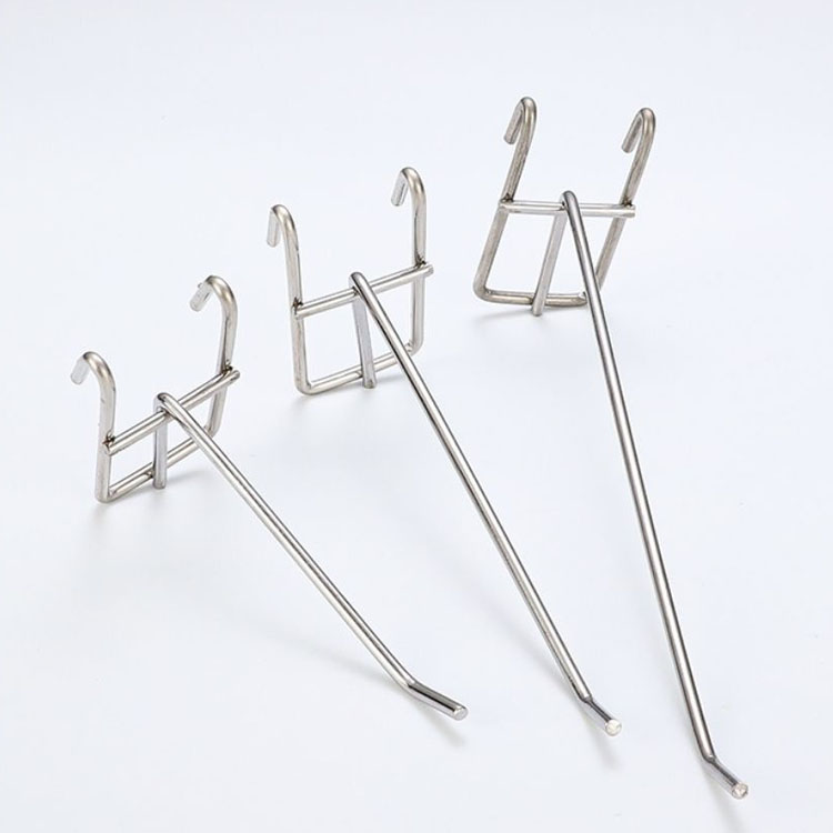 Silver Heavy Duty Gridwall Hooks for Retail Store, Rust Resistant Metal Display Hooks for Supermarket Grid Wall