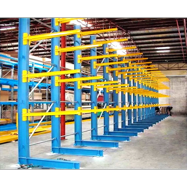 Q235B Steel Cantilever Rack 1000kg Per Arm Adjustable Heavy Duty Storage System for Pipes and Profiles