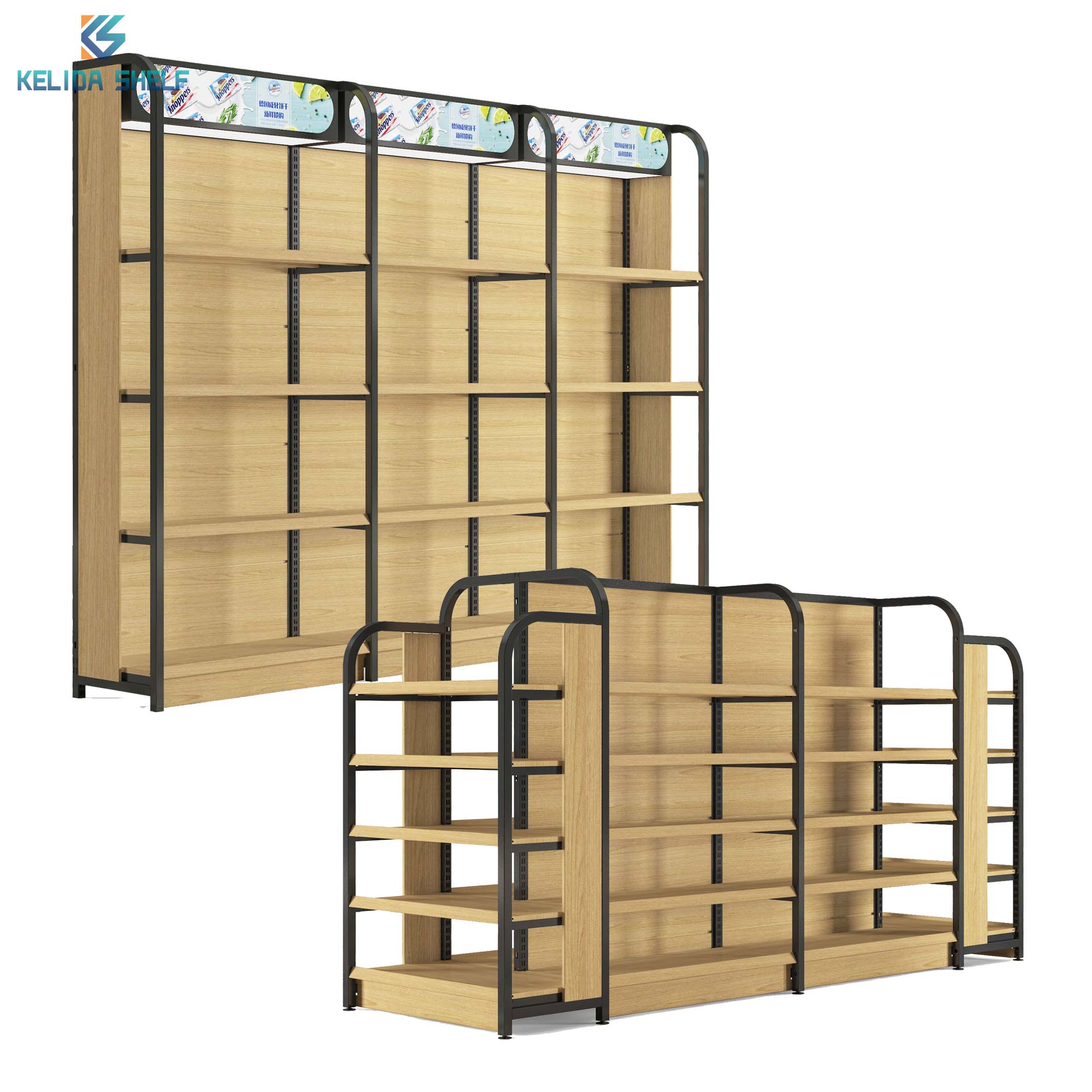 Miniso Shelf Manufacturer Wooden Display Racks Wood Shelf
