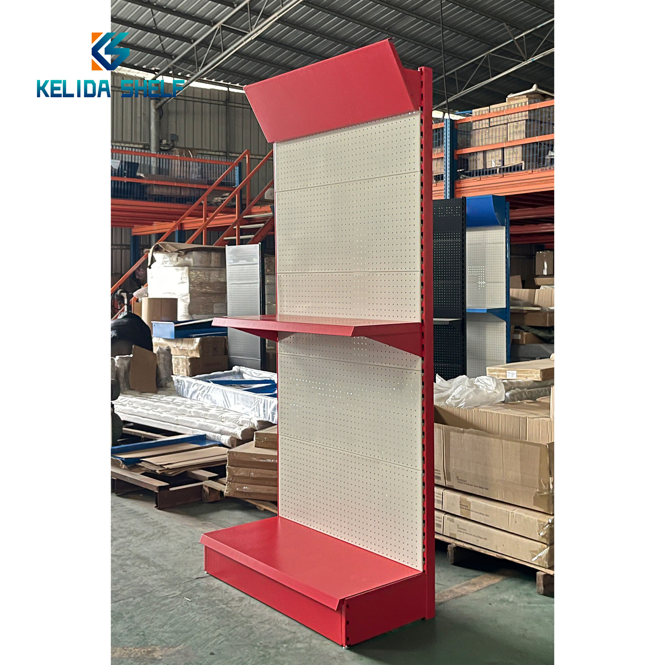 Reinforced Metal Multi-Functional Tool Pegboard Display Stand With Accessory Storage for Workshop or Store