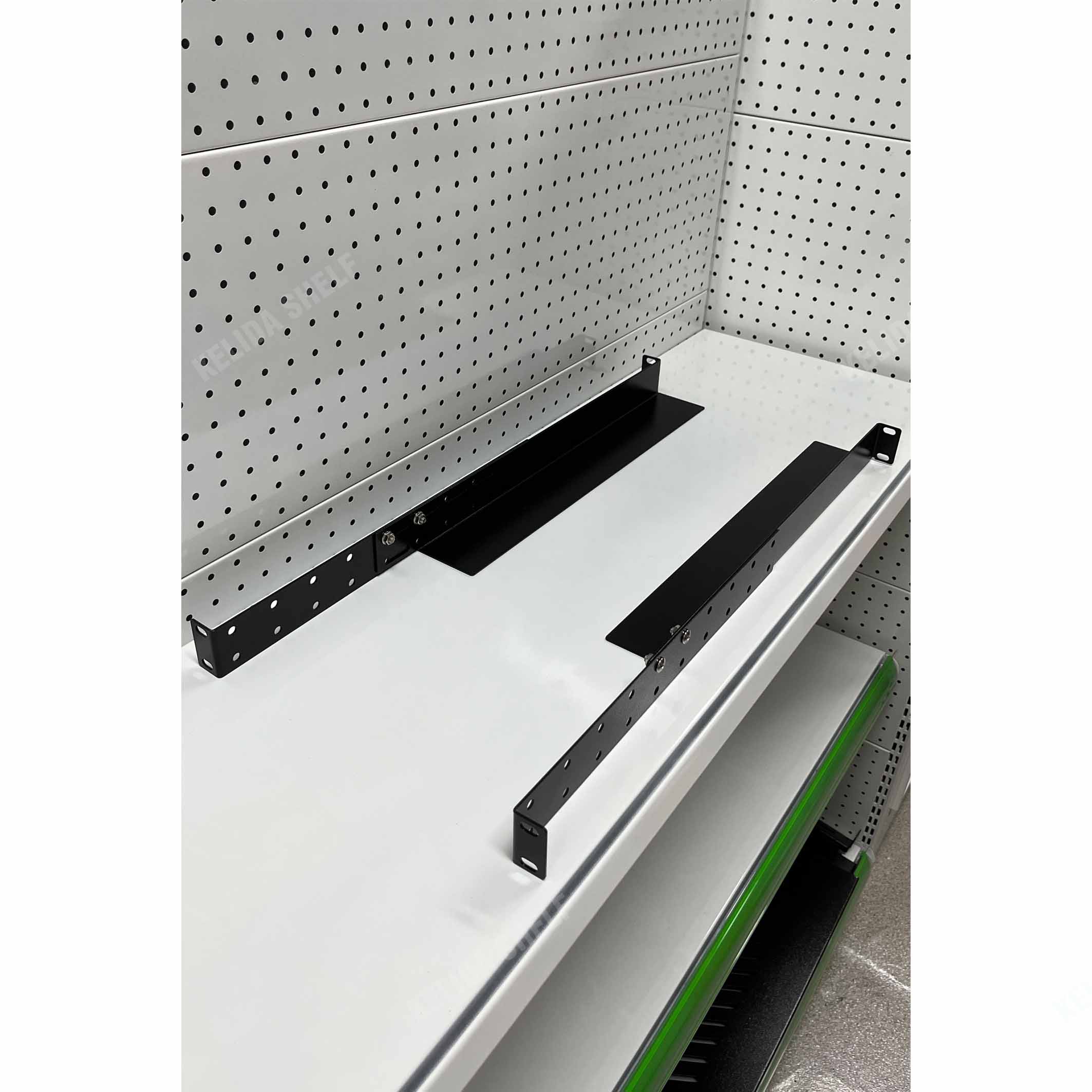 Universal 1U Rack Mount 4-Post Shelf Rail Adjustable Rack Mount Server Shelf Rails
