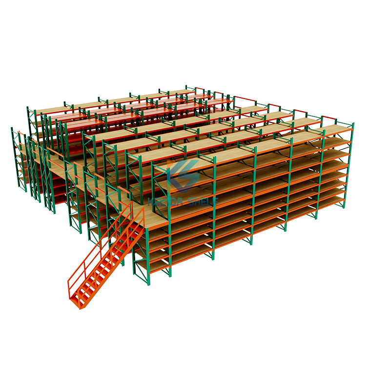 Customized Warehouse Mezzanine Floor System for Heavy Duty Storage Platform Racks