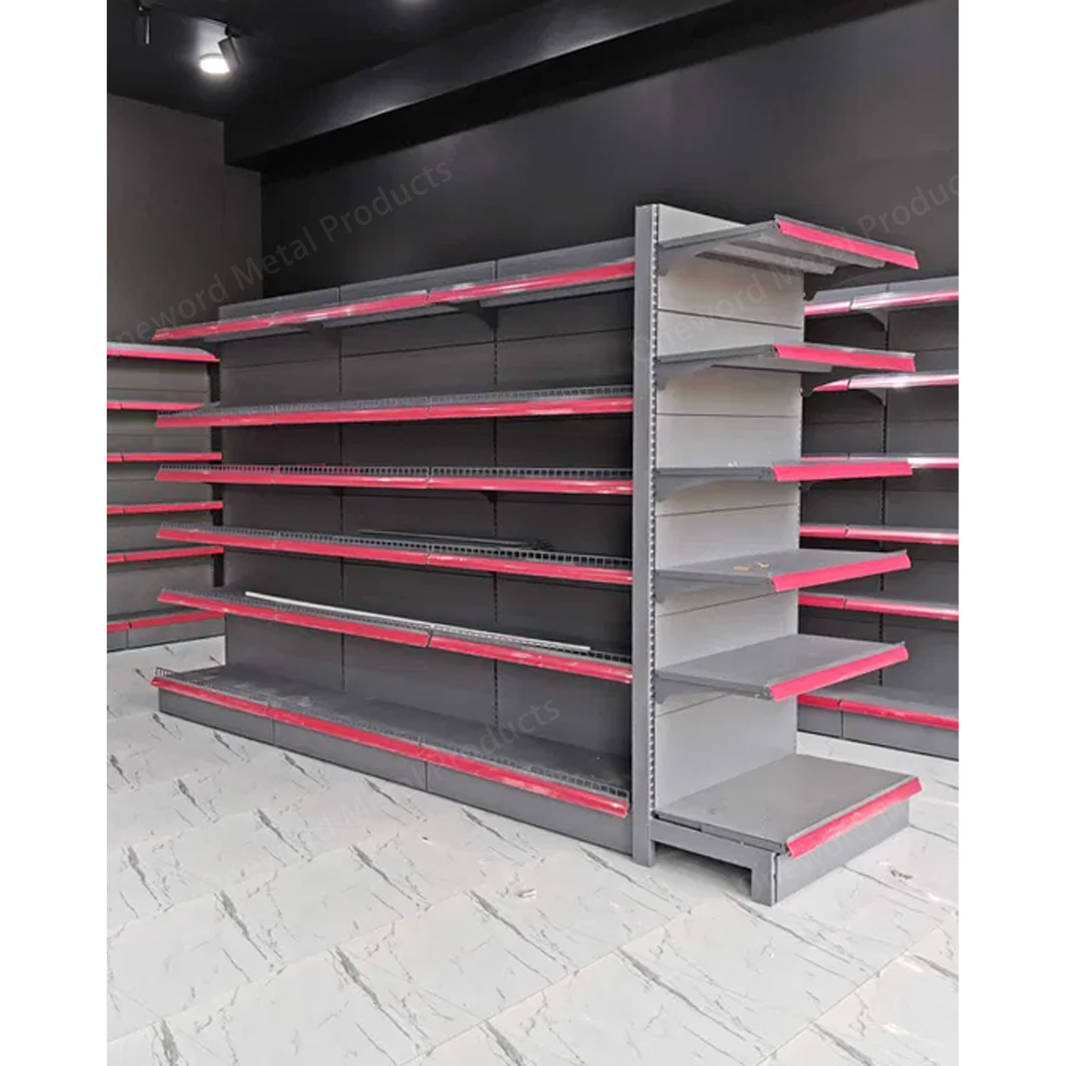 Hot Selling Design Supermarket Gondola Metal Display Rack Supermarket Shelf Equipment With Shop Design