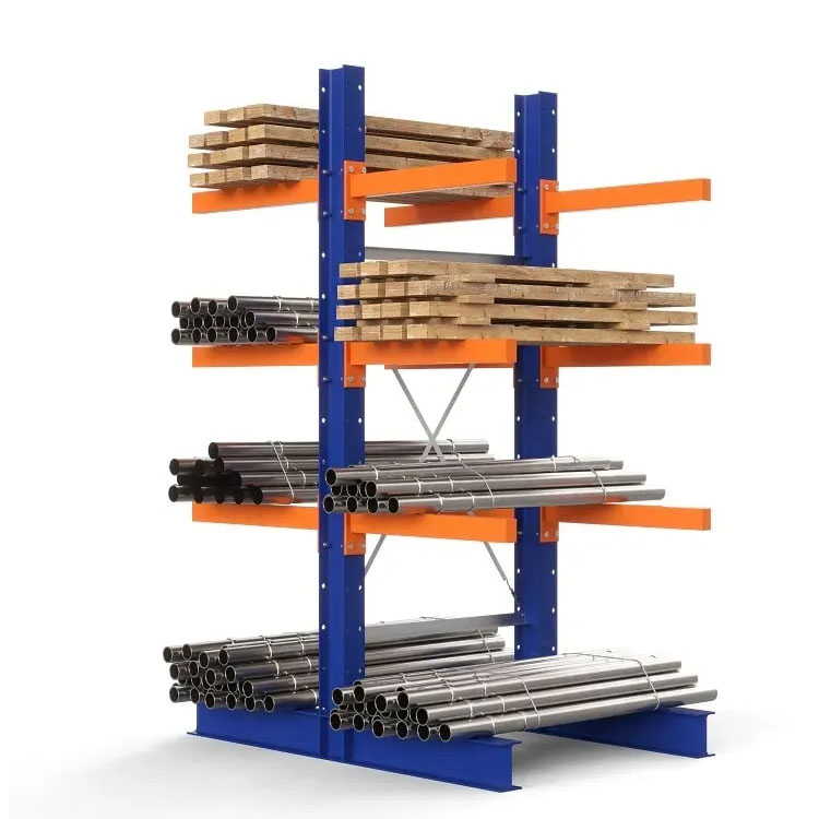 Galvanized Double Side Cantilever Rack, Outdoor & Indoor Heavy Duty Racking for PVC Pipes, Lumber, and Metal Bars