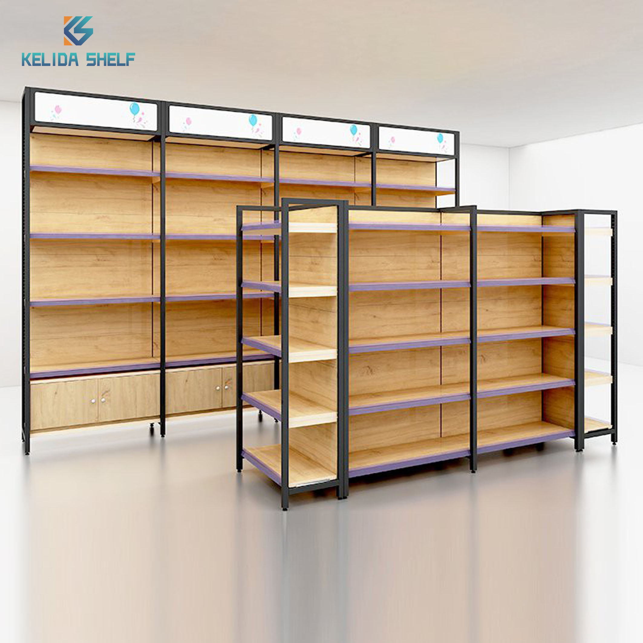Grocery Store Retail Display Wooden Shelf Shelving Unit, Shelves Shop