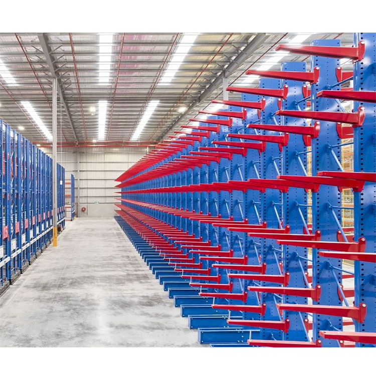 Single Sided Cantilever Racking System Heavy Duty Adjustable Rack for High Capacity Long Material Storage