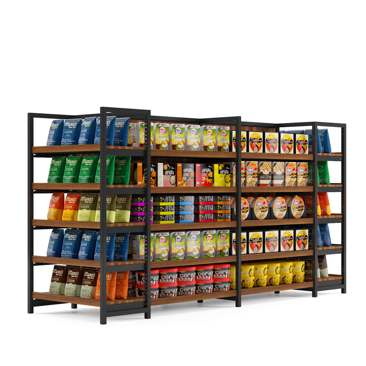 Modern Display Supermarket Shelves Wood, Supermarket Equipment Shelf