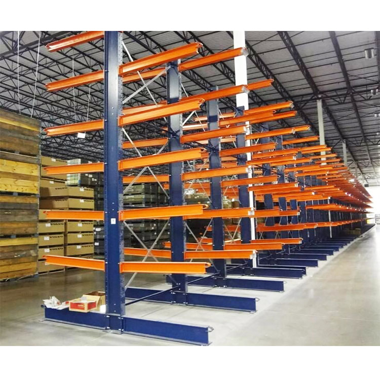 Single Sided Cantilever Racking System Heavy Duty Adjustable Rack for High Capacity Long Material Storage