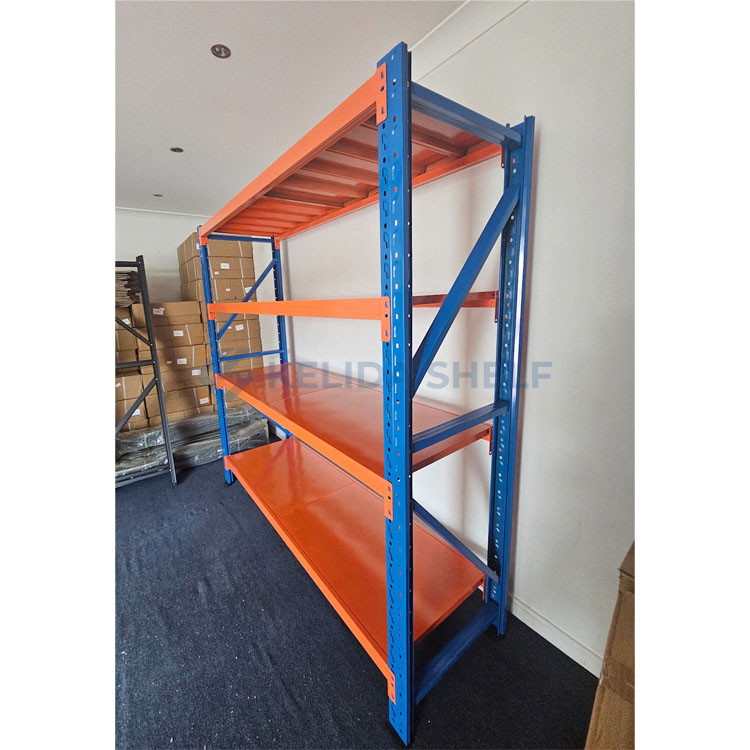 Corrosion Protected Longspan Rivet Steel Shelving Rack 2m Height for Garage and Warehouse Storage Heavy Duty Metal Shelves