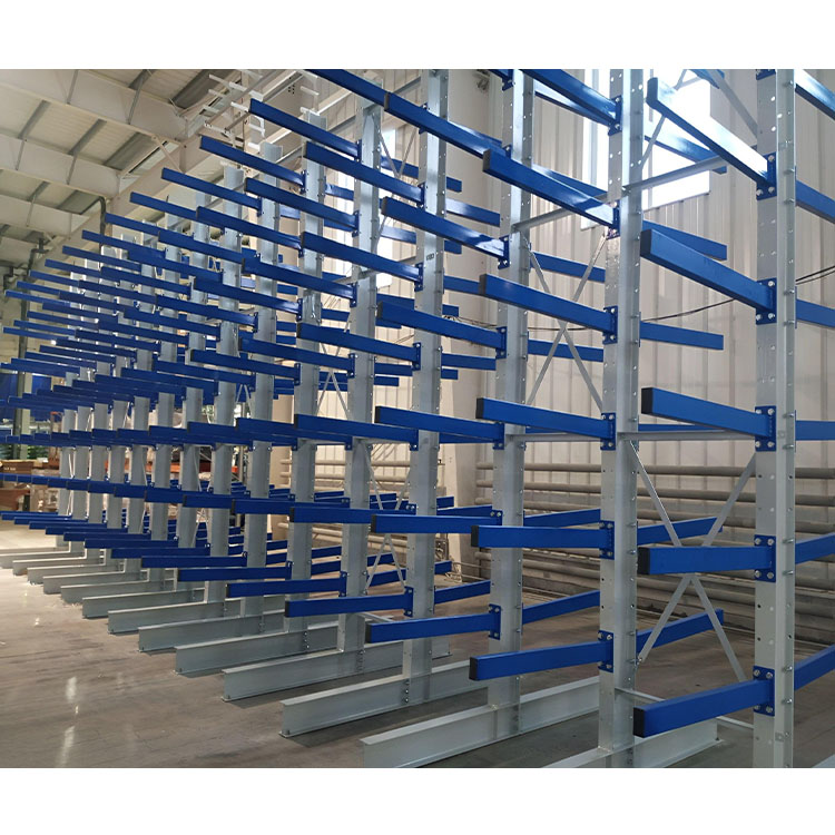 Heavy Duty Metal Cantilever Shelving Double Sided Arm Warehouse Steel Rack for Industrial Long Material Storage