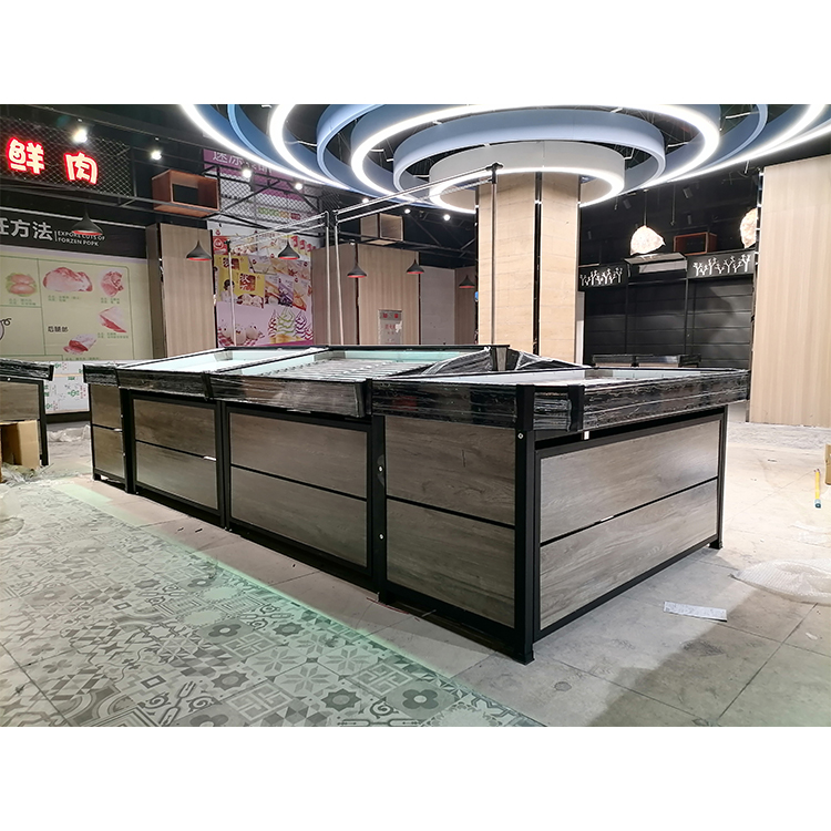 Stainless Steel Fruit and Vegetable Display Rack Commercial Supermarket Grocery Storage Shelf for Retail Store