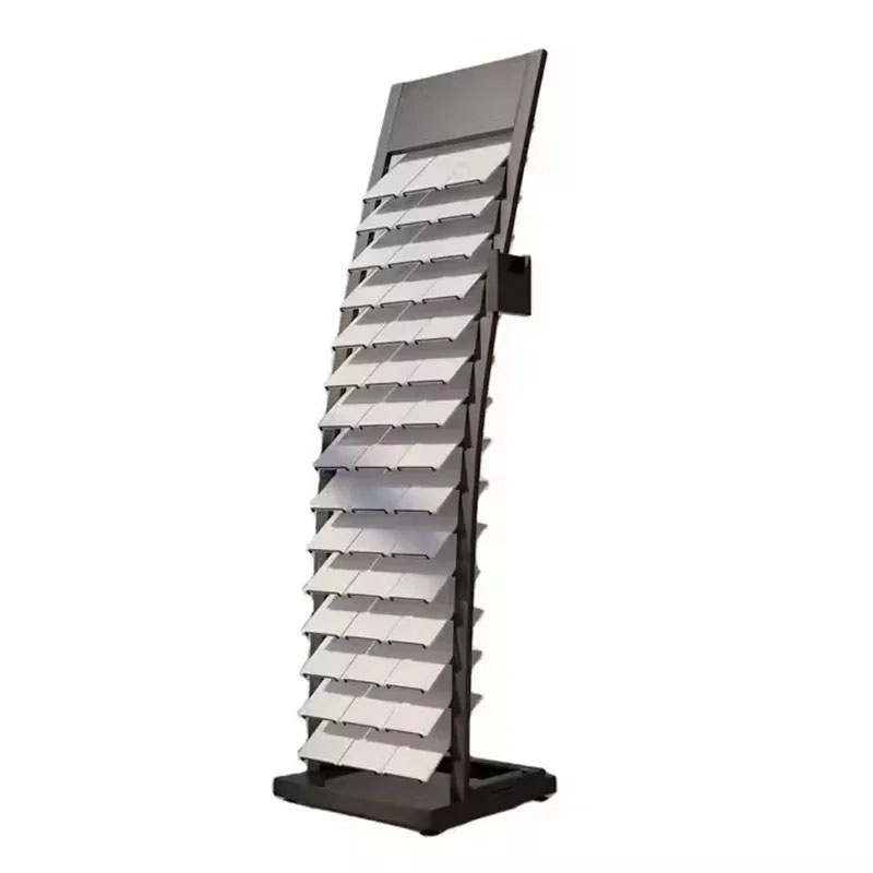 Custom Metal Floor Standing Brochure Display Stand A4 Size Magazine Rack for Hotels Shopping Mall and Office