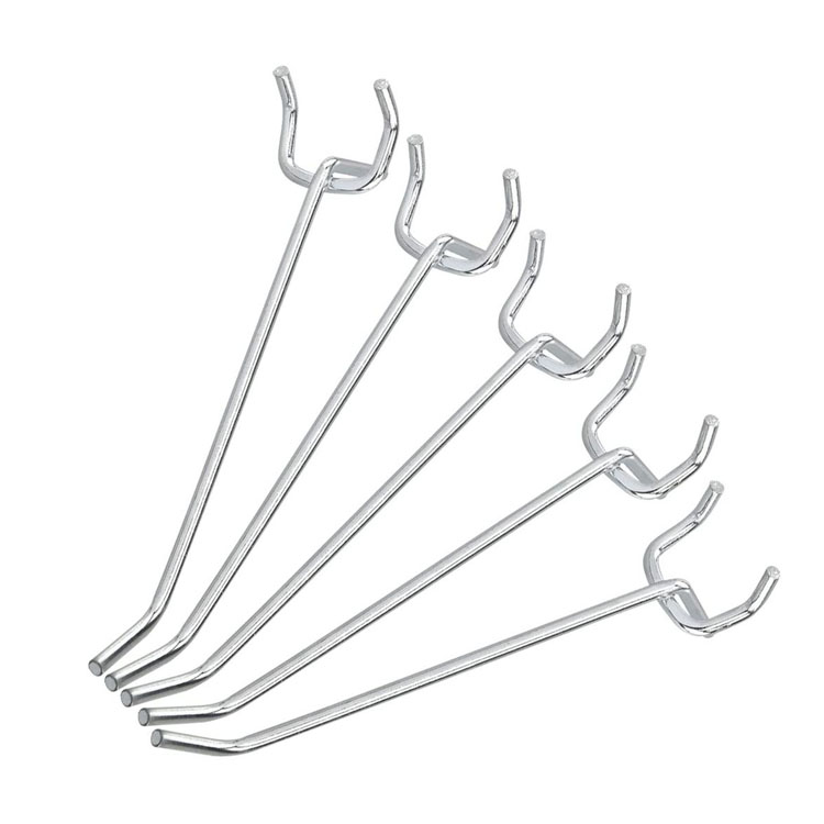 Custom Size Metal Pegboard Hooks, Heavy Duty Display Rack Hanger for Tool Shop & Garage Storage