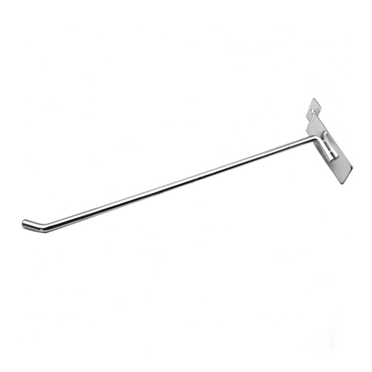 Heavy Duty Metal Silver Slatwall Hooks Retail Shop Display Hanger for Slatwall Panel Board