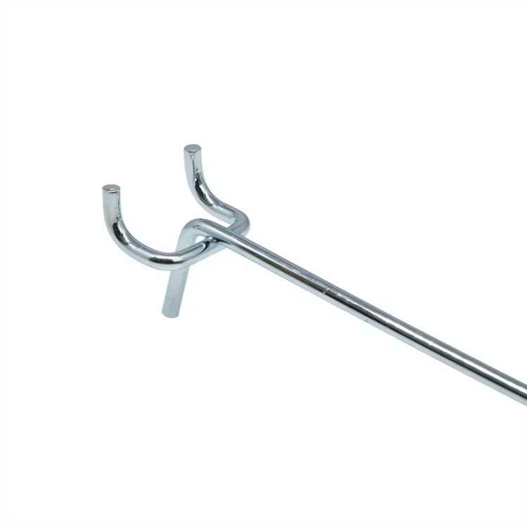 Industrial Heavy Duty Metal Pegboard Hooks, Chrome Plated Display Rack Hanging Hooks for Supermarket & Warehouse Storage