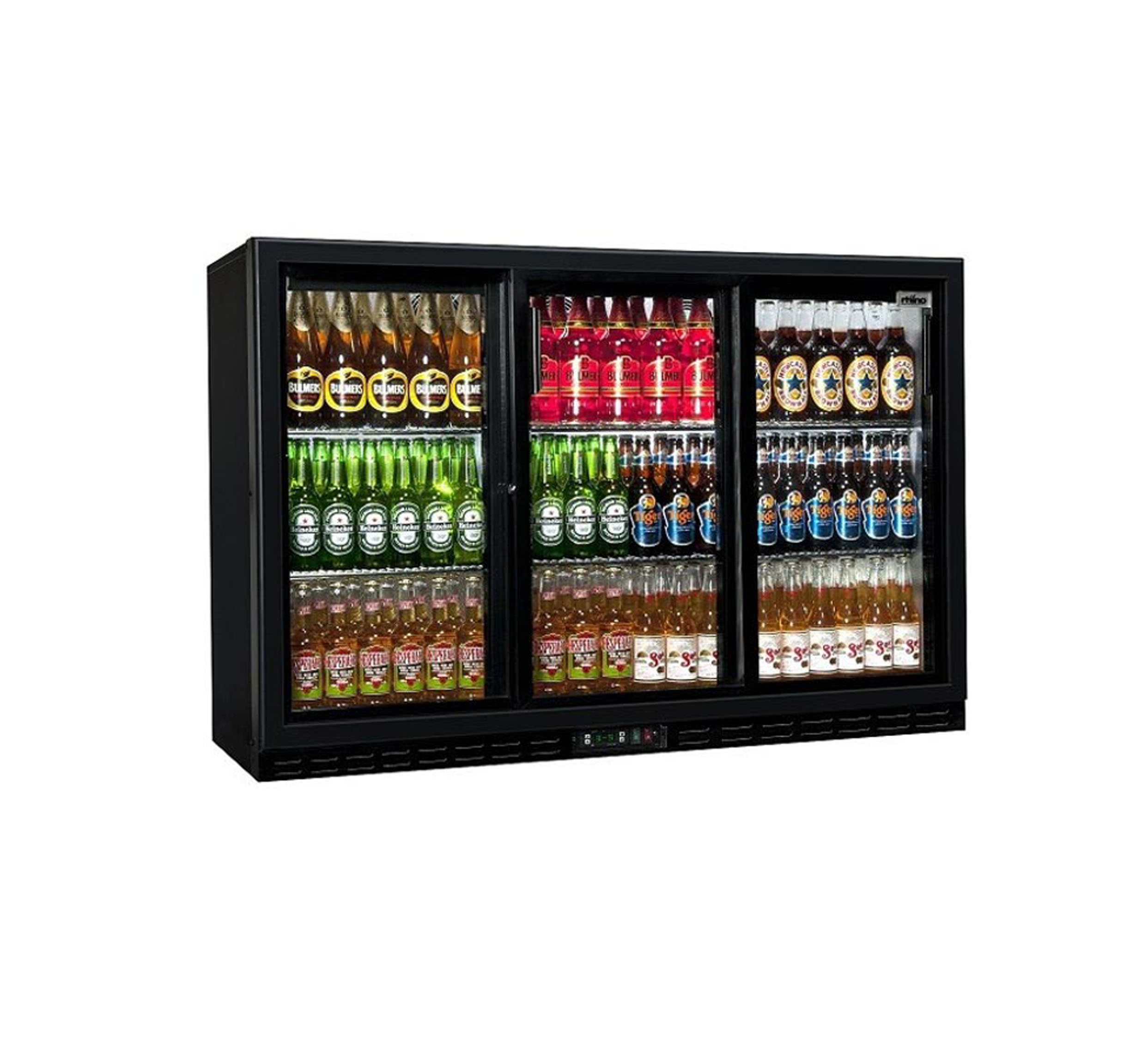 Commercial Fan Cooling Double Door Back Bar Cooler Beverage Refrigerator with Digital Control