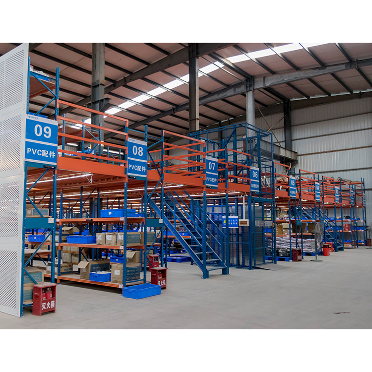 Mezzanine Floor System for Warehouse Storage with Multi-Level Racking Design