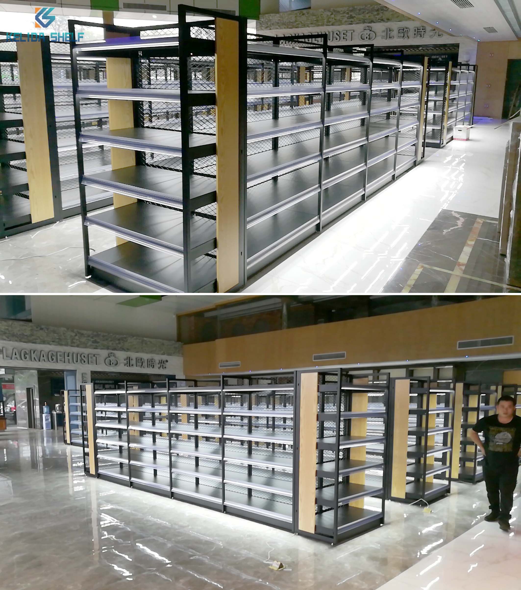 Supermarket interior shelf setups 1