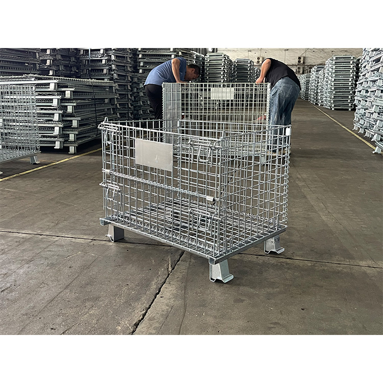 High Quality Heavy Duty Steel Wire Basket Mesh Pallet Cage