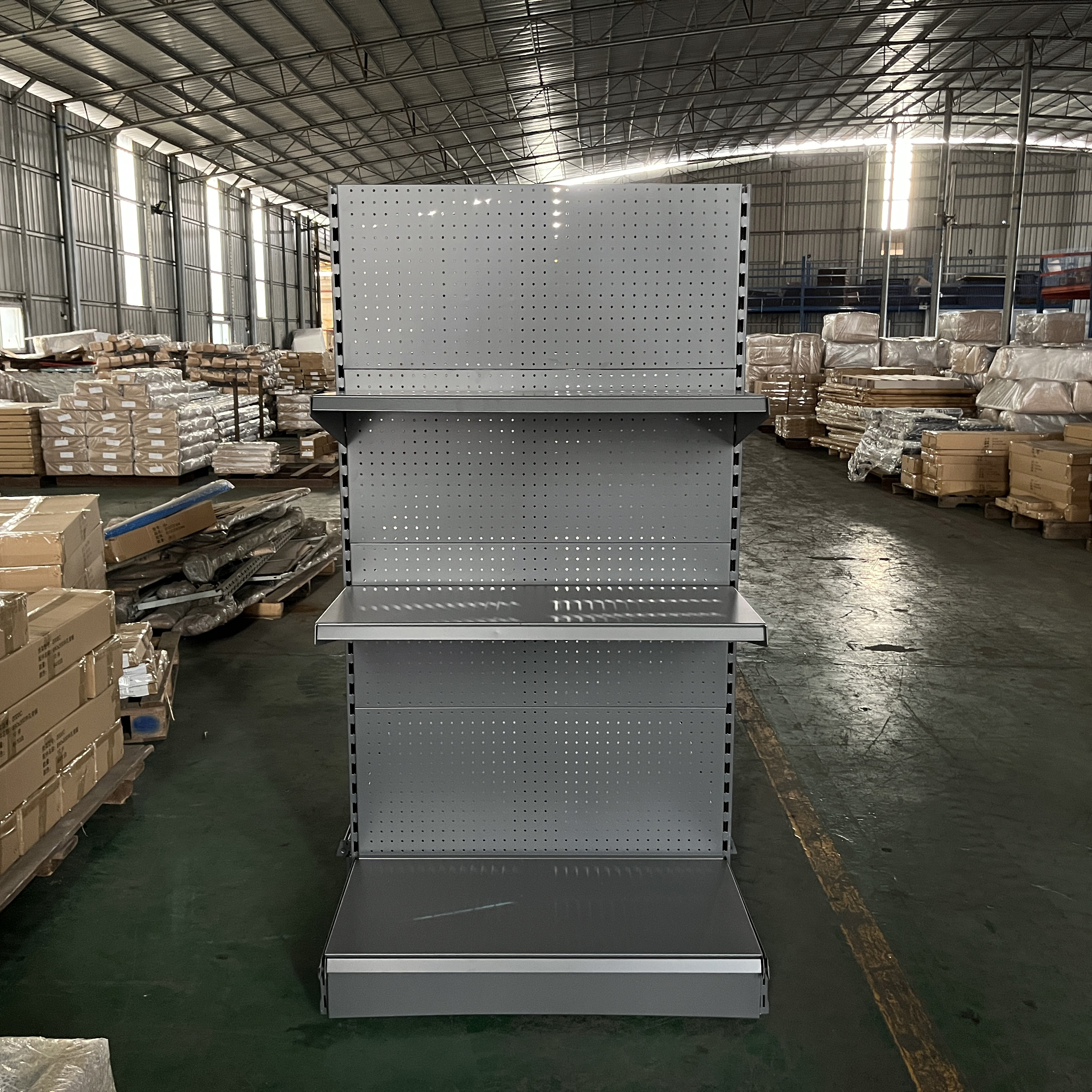 US Style Heavy Duty Metal Pegboard Stand Free Standing Tools Display Rack with Hooks for American Hardware Stores