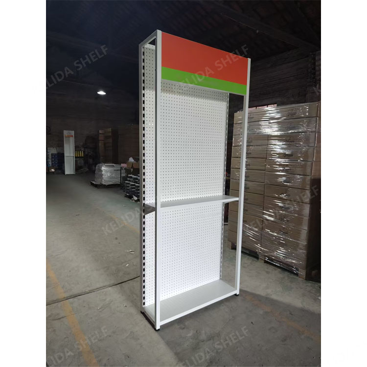 Metal Pegboard Display Stand Floor Standing Tool Organizer Rack with Hooks for Hardware Power Tools & Garage Storage