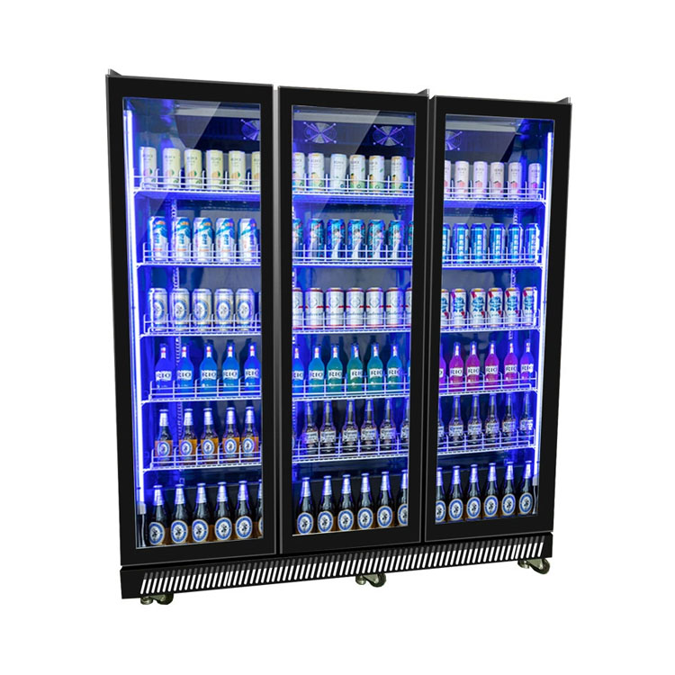 Supermarket Commercial Glass Door Open Chiller Beverage Display Cooler Drink Fridge Showcase