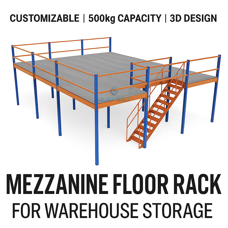 Heavy Duty Steel Mezzanine Floor Platform | 500kg/m² Capacity | Free Custom Design Support