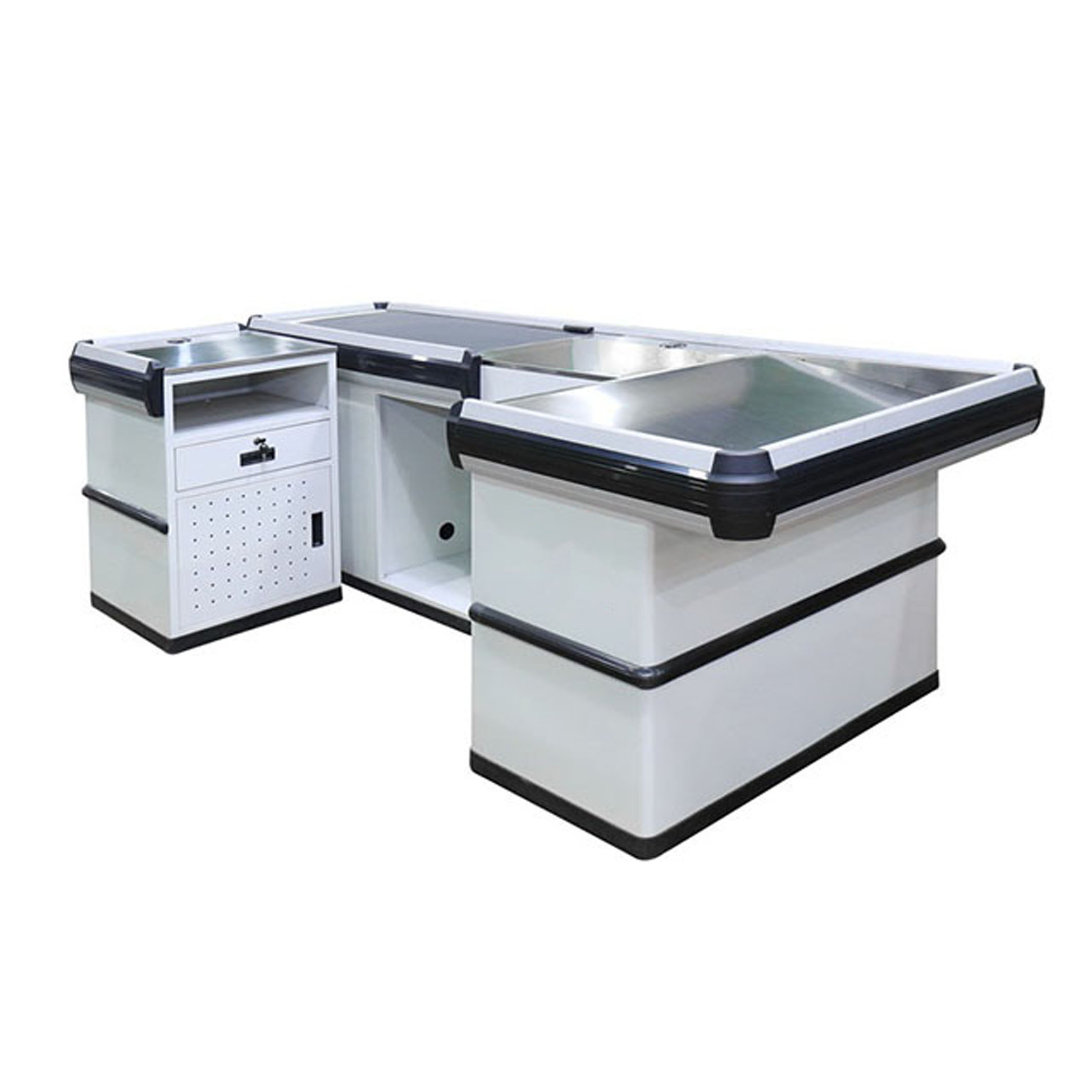 Checkout Counter Boutique Best Price Supermarket Equipment Steel Cashier Counter