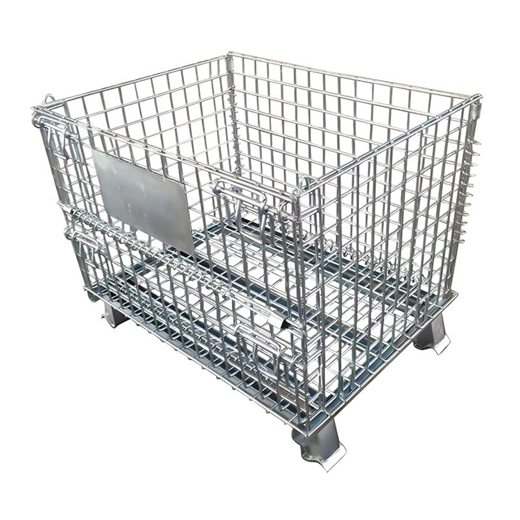 Manufacturer Stackable Metal Steel Wire Mesh Container Warehouse Galvanized Transport Pallet Logistics Storage Cages
