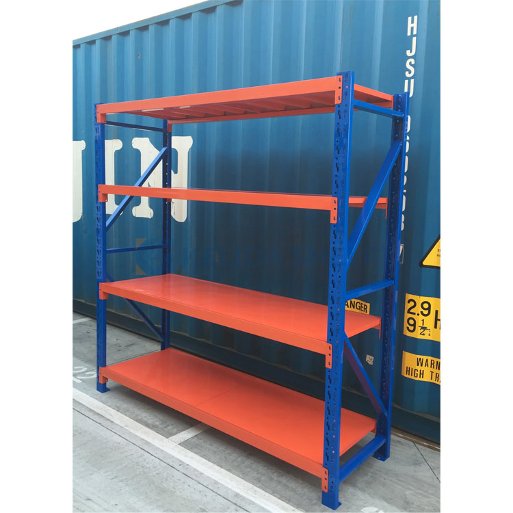 Light Duty 4-Tier Longspan Steel Storage Rack Adjustable Metal Shelving Unit for Garage and Warehouse Storage at Best Price