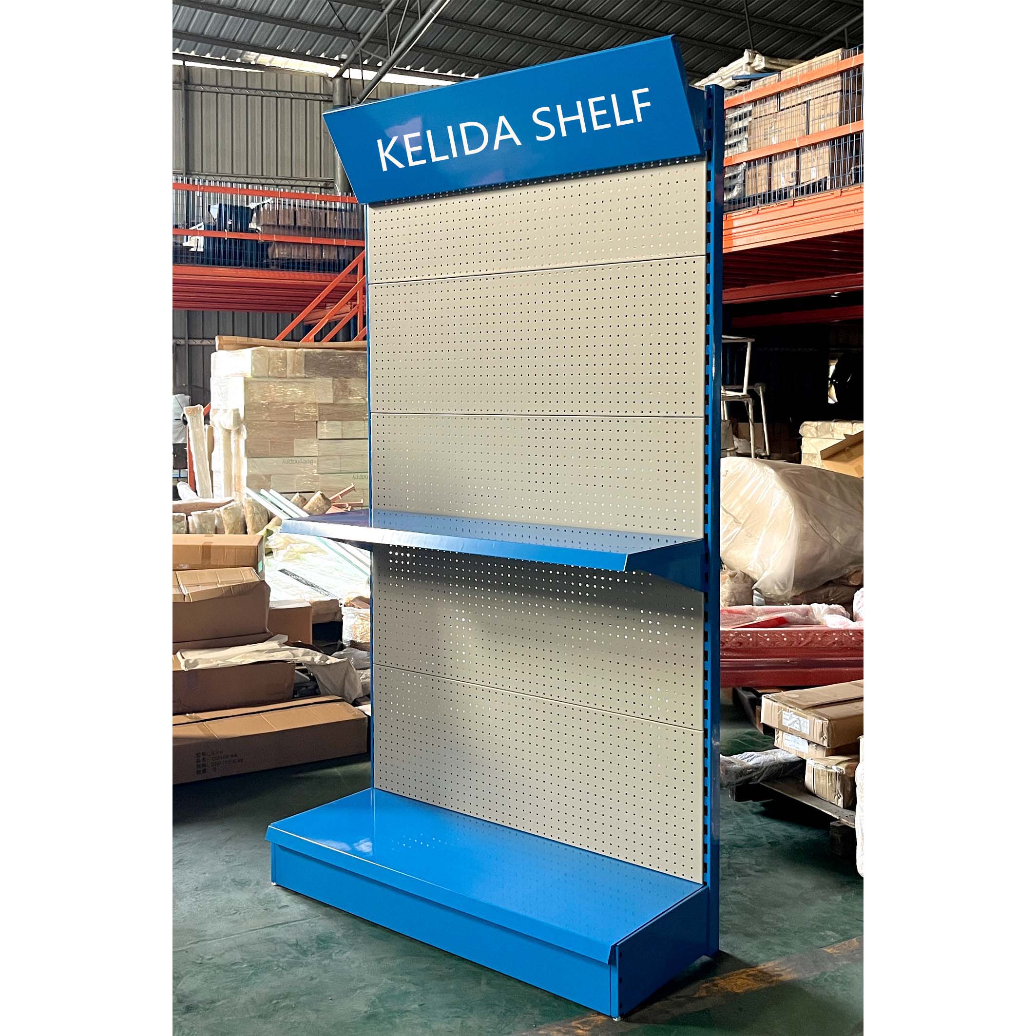 Metal Pegboard Display Rack with Hooks for Tools Hardware Store Free Standing Peg Board Stand